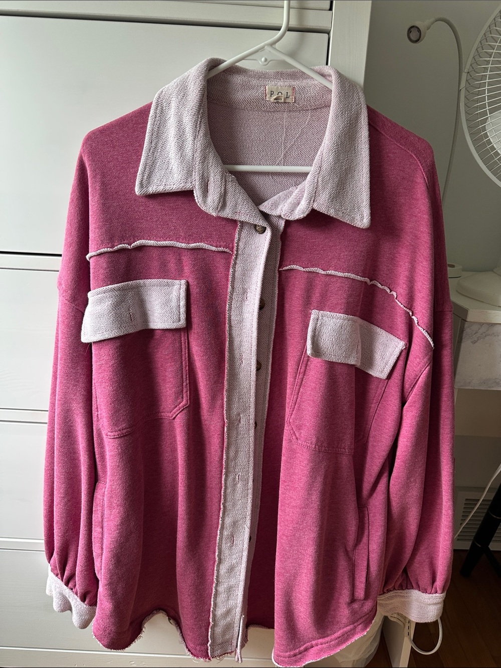 Sol Angeles Two-Tone Pink Terry Cloth Jacket